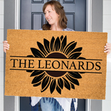 Sunflower Family Name Doormat