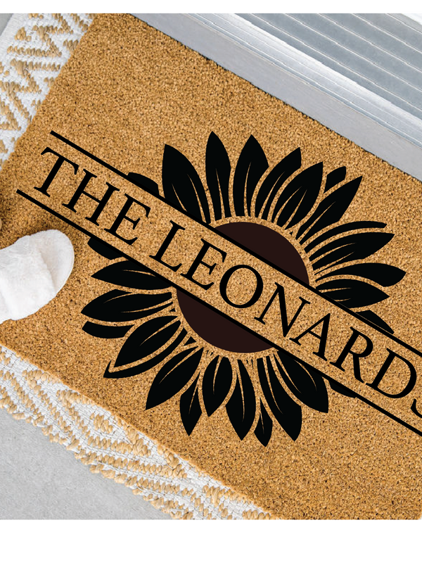 Sunflower Family Name Doormat