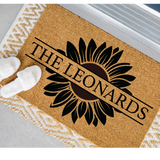 Sunflower Family Name Doormat