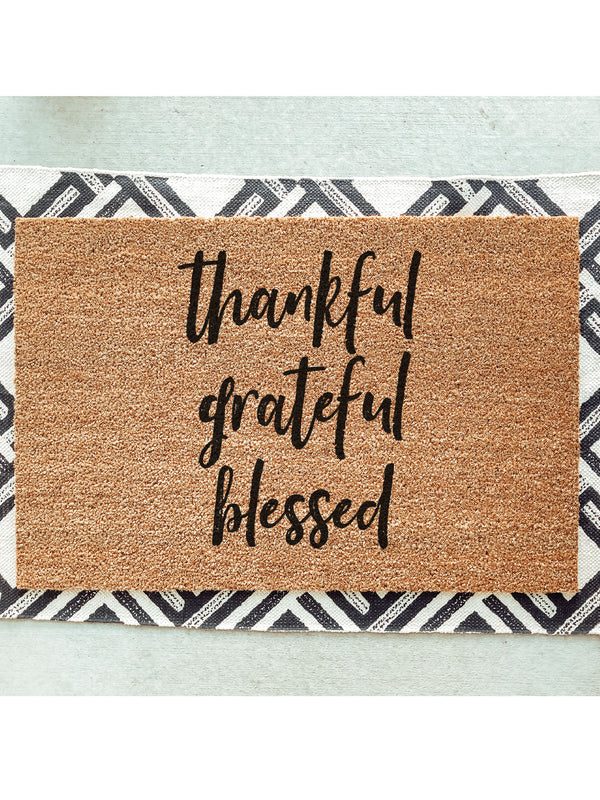 Thankful Grateful Blessed Doormat