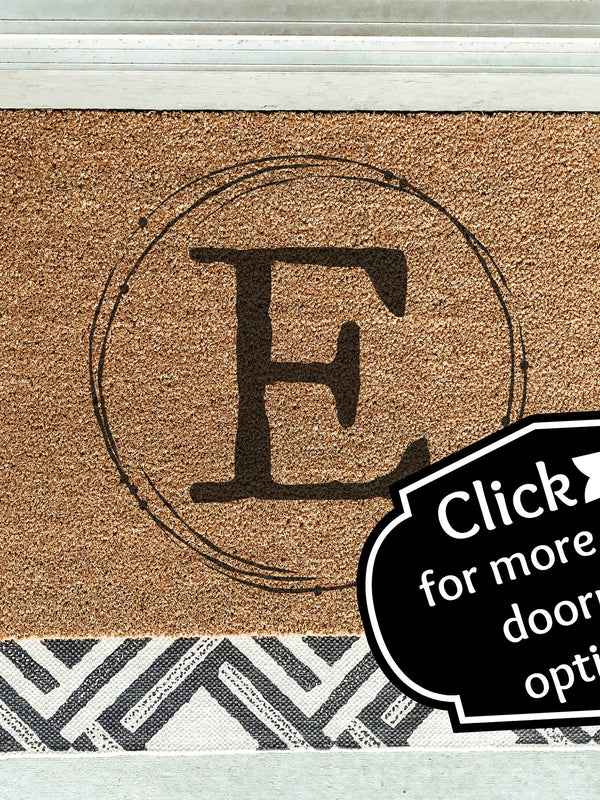 Last Name Initial Doormat / Family Name / Custom / Surname / Initials / Wedding / Anniversary / Antlers / Coffee / Monogram / Personalized