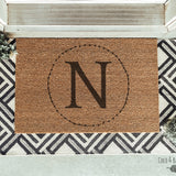 Last Name Initial Doormat / Family Name / Custom / Surname / Initials / Wedding / Anniversary / Antlers / Coffee / Monogram / Personalized