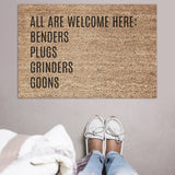 Hockey Doormat / All Are Welcome Here Door Mat / Welcome Mat / Funny Doormat / Canadian / Unique Doormat / Coach Gift / NHL / Hockey Player