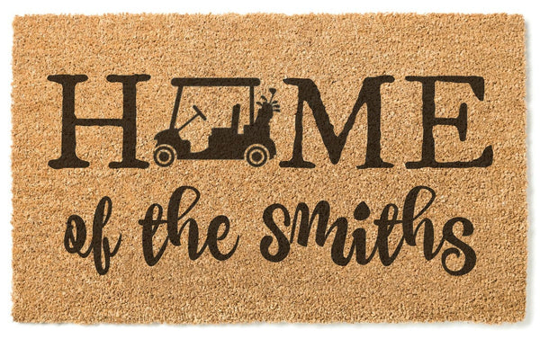 Golf Cart Doormat / Golfers Door Mat / Gift for Golfers / Birthday Gift / Fathers Day Gift / Gift for Dad / Housewarming Gift / Hostess Gift