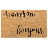 Bonjour Au Revoir Doormat / French Door Mat / En Francais / Housewarming Gift / Wedding Gift / Shower Gift / Birthday Gift / Quebec Doormat