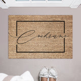 Family Name in Border Welcome Mat / Last Name Doormat / Surname Door Mat / Wedding Gift / Anniversary / Housewarming / Hostess / Classy