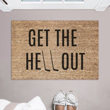 Get the Hell Out Doormat / Get the &quot;H E Double Hockey Stick&quot; Out / Welcome Mat / Funny Door mat / Canadian / Ice Hockey / Coach Gift