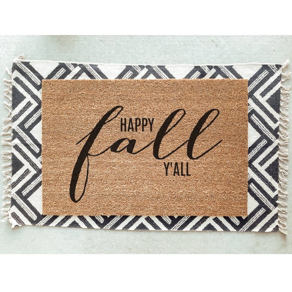 Happy Fall Y&#39;all Doormat / Welcome Mat / Fall Doormat / Autumn Doormat / Southern Doormat / Seasonal / Fall Decor