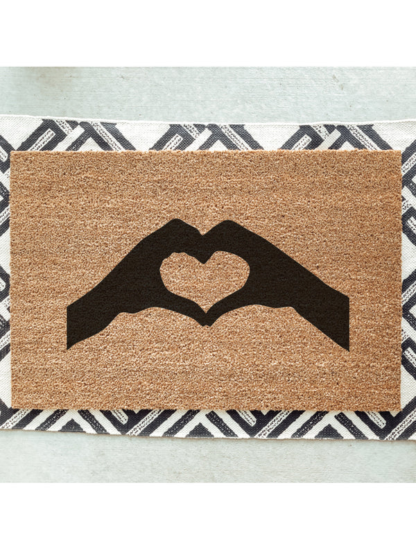 Heart Hands Doormat / Welcome Mat / Heart Doormat / Funny Door Mat / Wedding Gift / I Love You / Best Friend Gift
