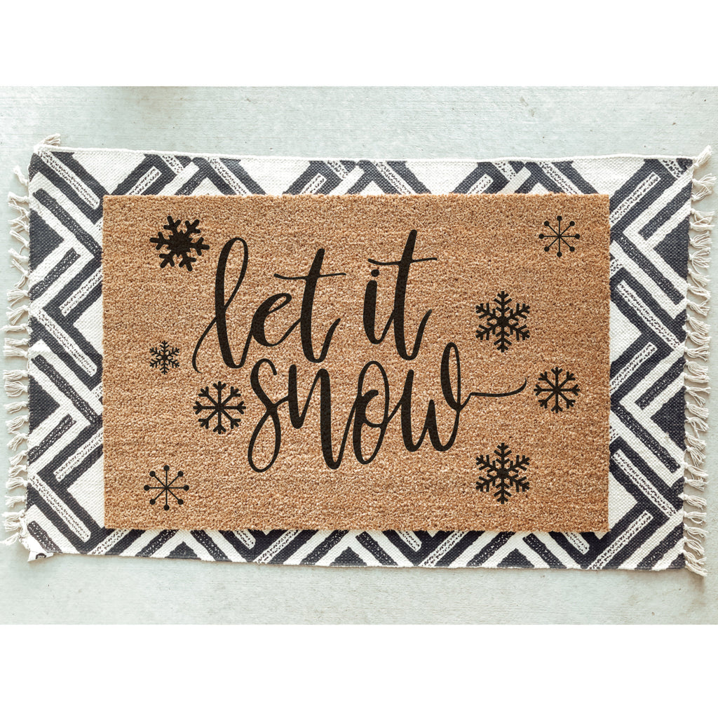 Let It Snow Doormat / Winter Door Mat / Christmas Doormat / Christmas gift / Outdoor Decor / Winter Design / Christmas / Exterior Design