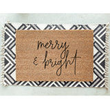Merry & Bright Doormat / Christmas Door Mat / Holiday / Holiday Decor / Christmas Design / Christmas Gift / Hostess Gift / Welcome Mat