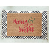 Merry & Bright Doormat / Green and Red Christmas Door Mat / Holiday Doormat / Holiday Decor / Christmas Design / Christmas Gift / Hostess