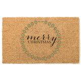 Merry Christmas Wreath Doormat / Red and Green Christmas Door Mat / Holiday Doormat / Holiday Decor / Christmas Design / Christmas / Hostess