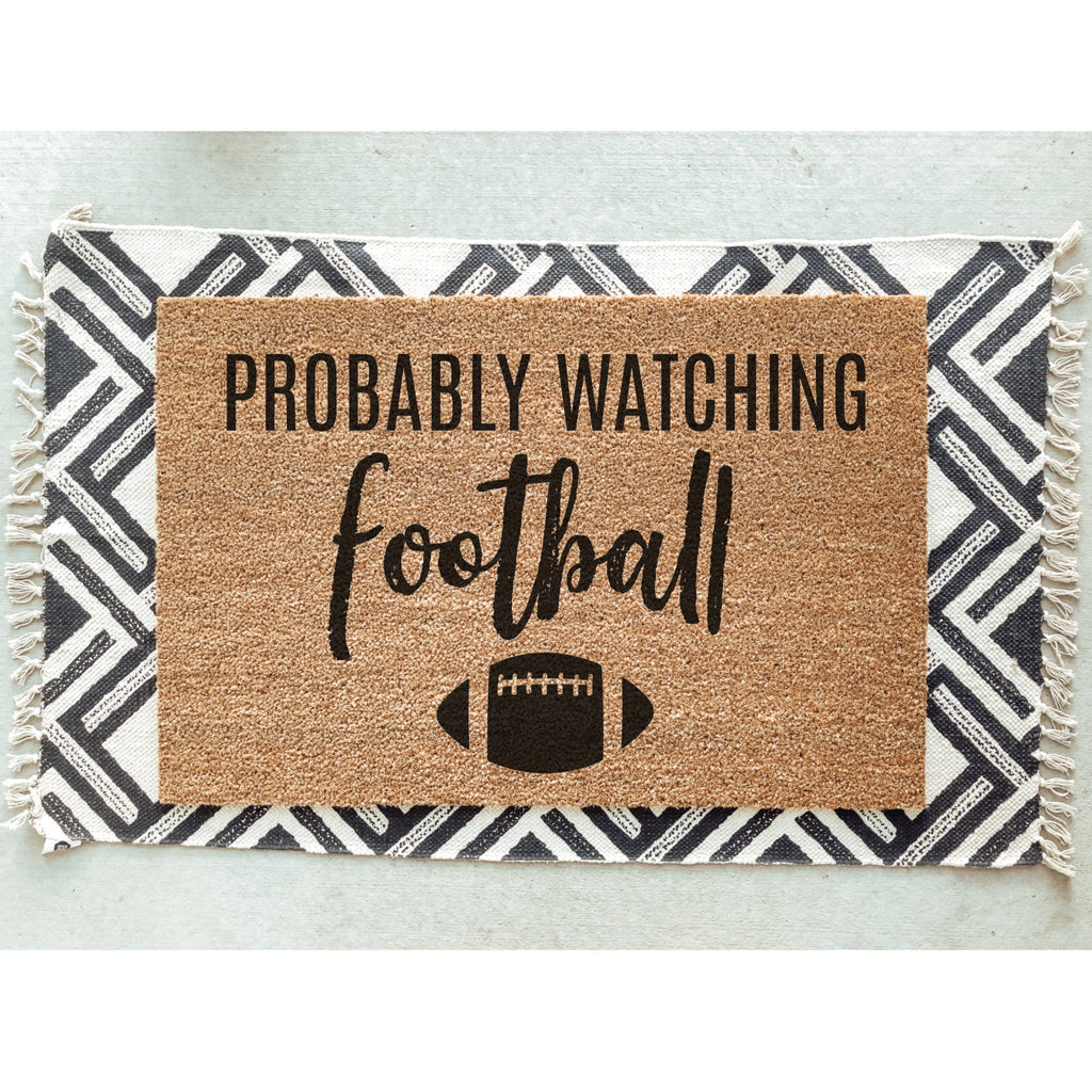 Football Doormat / Welcome Mat / Fall Door mat / Autumn / NFL / CFL / Birthday Gift / Housewarming / Football Decor / Fathers Day / Entryway