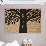 Tree with Initials Doormat / Welcome Mat / Valentines Doormat / Valentines Day / Valentines Gift / Wedding / Tree / Initials / Anniversary