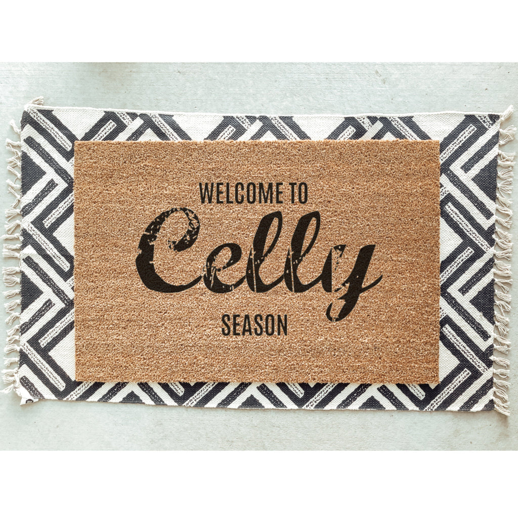 Welcome to Celly Season Doormat / Hockey Door Mat / Welcome Mat / Funny / Canadian Doormat / NHL / Birthday / Christmas / Gift for Him