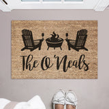 Adirondack Chairs Family Name Doormat / Muskoka Chairs / Lake House Family Name Door mat / Beach House / Last Name / Cottage / Cabin Doormat