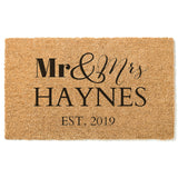 Mr and Mrs Doormat / Wedding Door Mat / Wedding Gift / Bridal Shower Gift / Family Name / Customized / Mr & Mrs / Welcome Mat / Custom