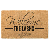 Welcome Mat / Family Name Doormat / Established Door Mat / Custom Doormat / Last Name / Surname, Wedding / Anniversary Gift / Housewarming