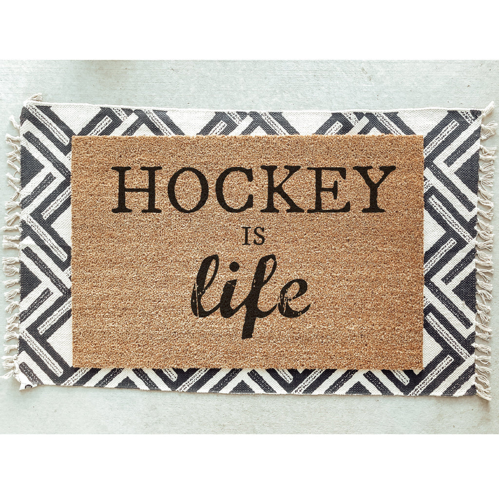 Hockey is Life Doormat / Sporting Doormat / Customizable Doormat / Welcome Mat / Funny Doormat / Hockey Doormat / Personalized Doormat
