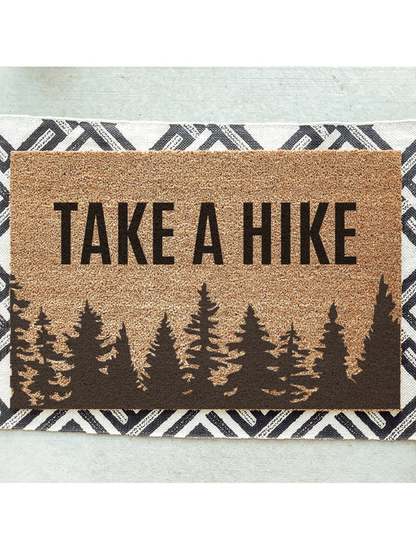 Take a Hike Doormat / Welcome Mat / Hiker / Mountains / Outdoorsman / Hostess Gift / Summer / Summertime / Wedding Gift / Birthday Gift