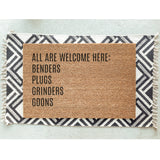 Hockey Doormat / All Are Welcome Here Door Mat / Welcome Mat / Funny Doormat / Canadian / Unique Doormat / Coach Gift / NHL / Hockey Player