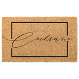 Family Name in Border Welcome Mat / Last Name Doormat / Surname Door Mat / Wedding Gift / Anniversary / Housewarming / Hostess / Classy