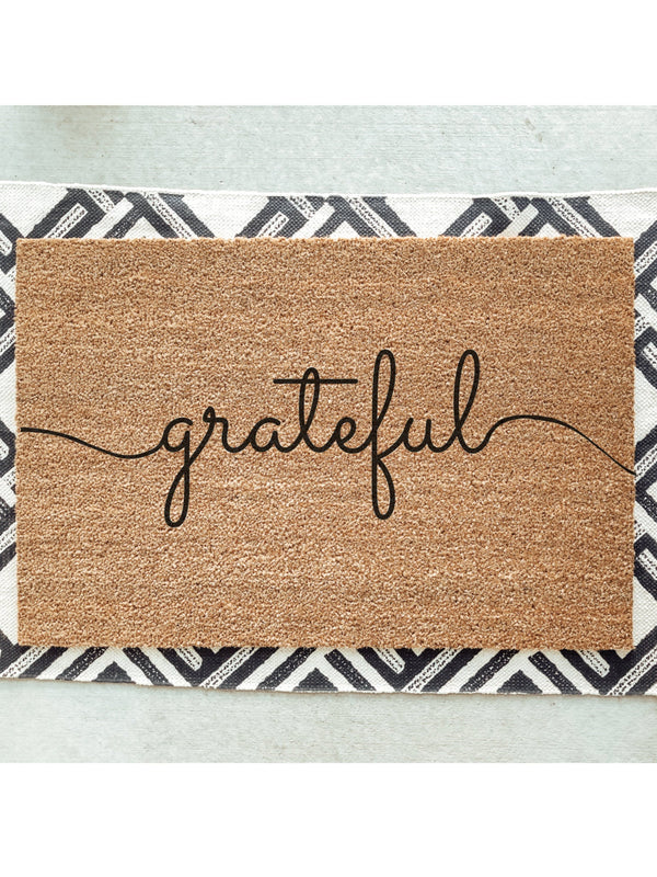 Grateful Doormat / Welcome Mat / Fall Doormat / Autumn Door Mat / Seasonal Doormat / Gratitude / Thanksgiving
