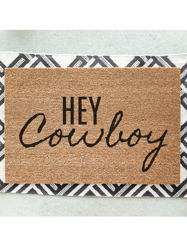 Hey Cowboy Doormat / Welcome Mat / Door Mat / Country Decor / Farmhouse / Southern Decor / Birthday Gift / Farm / Ranch / Calgary Stampede