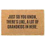 Just So You Know, There&#39;s Like, A Lot Of Grandkids In Here Doormat / Welcome Mat / Funny Door Mat / Gift for Grandparent / Grandma / Grandpa