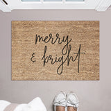 Merry & Bright Doormat / Christmas Door Mat / Holiday / Holiday Decor / Christmas Design / Christmas Gift / Hostess Gift / Welcome Mat
