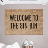Welcome to the Sin Bin Hockey Doormat / Welcome Mat / Funny Doormat / Canadian Doormat / Hockey Doormat / NHL / Hockey Slang / Penalty Box