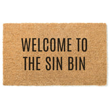 Welcome to the Sin Bin Hockey Doormat / Welcome Mat / Funny Doormat / Canadian Doormat / Hockey Doormat / NHL / Hockey Slang / Penalty Box