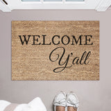 Welcome Y&#39;all Doormat / Welcome Mat / Door Mat / Country Decor / Farmhouse / Southern Decor / Birthday Gift / Farm Decor / Ranch / Stampede