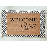 Welcome Y&#39;all Doormat / Welcome Mat / Door Mat / Country Decor / Farmhouse / Southern Decor / Birthday Gift / Farm Decor / Ranch / Stampede