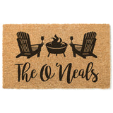 Adirondack Chairs Family Name Doormat / Muskoka Chairs / Lake House Family Name Door mat / Beach House / Last Name / Cottage / Cabin Doormat