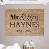 Mr and Mrs Doormat / Wedding Door Mat / Wedding Gift / Bridal Shower Gift / Family Name / Customized / Mr & Mrs / Welcome Mat / Custom