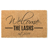 Family Name Doormat / Welcome Mat / Established Door Mat / Custom Doormat /  Last Name / Surname / Wedding Gift / Anniversary Gift