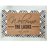 Family Name Doormat / Welcome Mat / Established Door Mat / Custom Doormat /  Last Name / Surname / Wedding Gift / Anniversary Gift