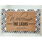 Welcome Mat / Family Name Doormat / Established Door Mat / Custom Doormat / Last Name / Surname, Wedding / Anniversary Gift / Housewarming