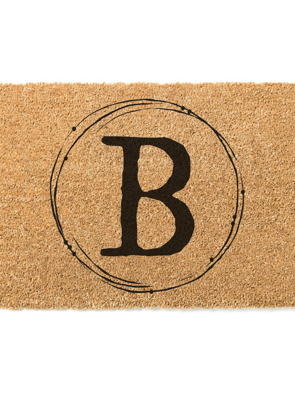 Coffee Stain Monogram Doormat / Family Name / Custom / Last Name / Surname / Initials / Wedding / Anniversary / Coffee / Housewarming