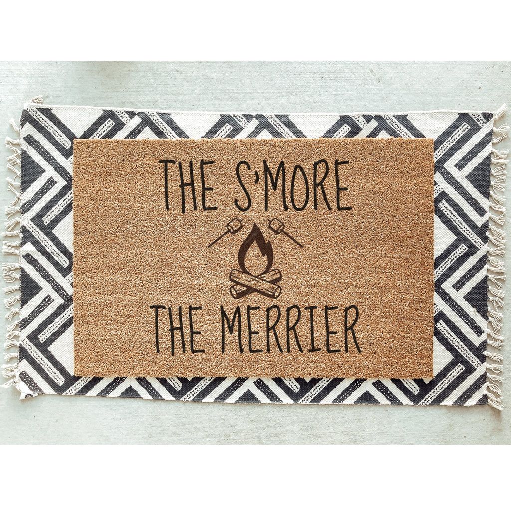 The S’More The Merrier Doormat / Welcome Mat / Funny Doormat / Summer Doormat / Fire Pit / Summertime / Marshmallow / Gathering / S’mores