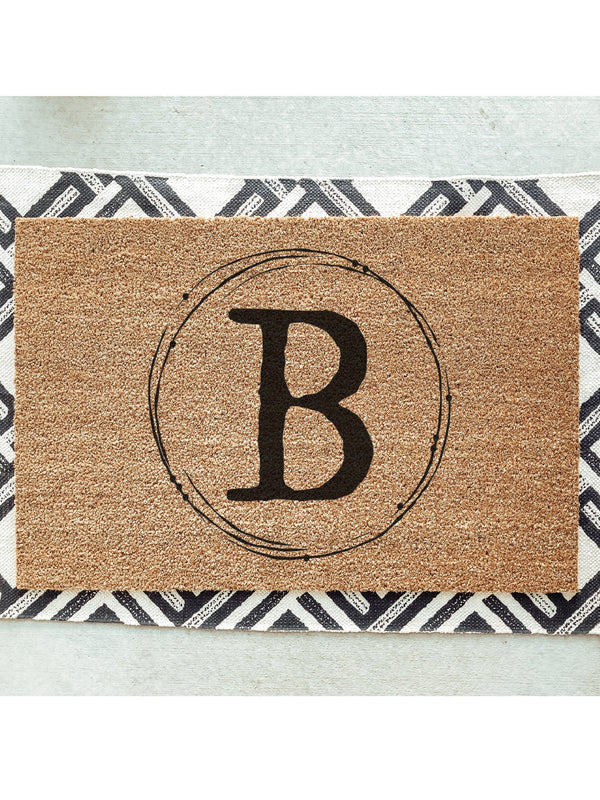 Coffee Stain Monogram Doormat / Family Name / Custom / Last Name / Surname / Initials / Wedding / Anniversary / Coffee / Housewarming