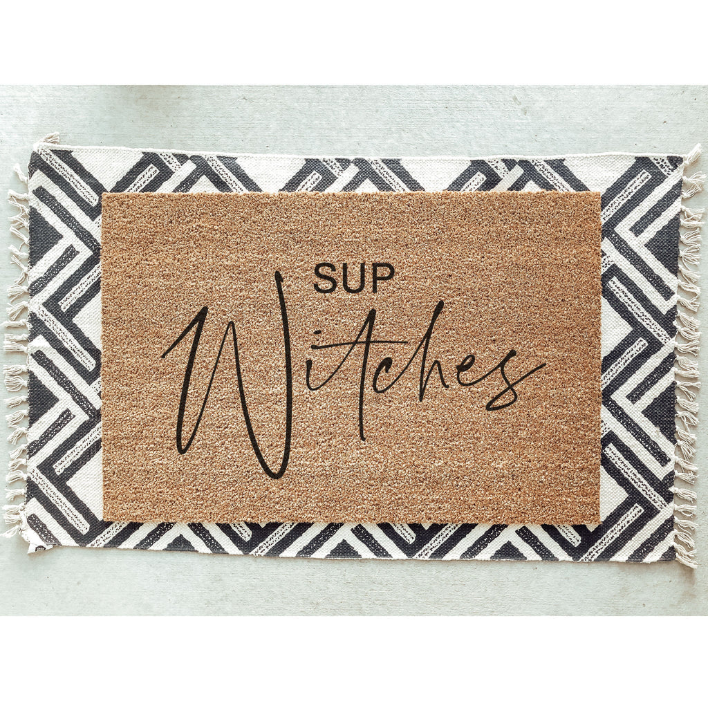 Sup Witches Doormat / Fall Door Mat / Autumn Doormat / Halloween / Welcome Mat / Housewarming / Hostess Gift / Outdoor / Joanna Gaines