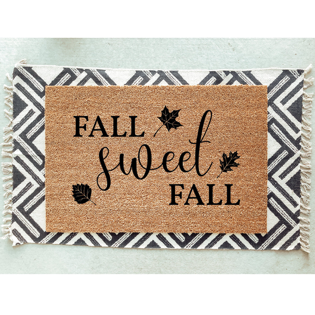 Fall Sweet Fall Doormat / Fall / Autumn Door Mat / Welcome Mat / Pumpkin / Leaf / Housewarming / Hostess / Outdoor Decor / Fall Porch