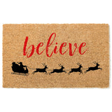 Believe Doormat / Christmas Door Mat / Holiday Doormat / Santa Doormat / Reindeer / Holiday Decor / Christmas Design / Hostess