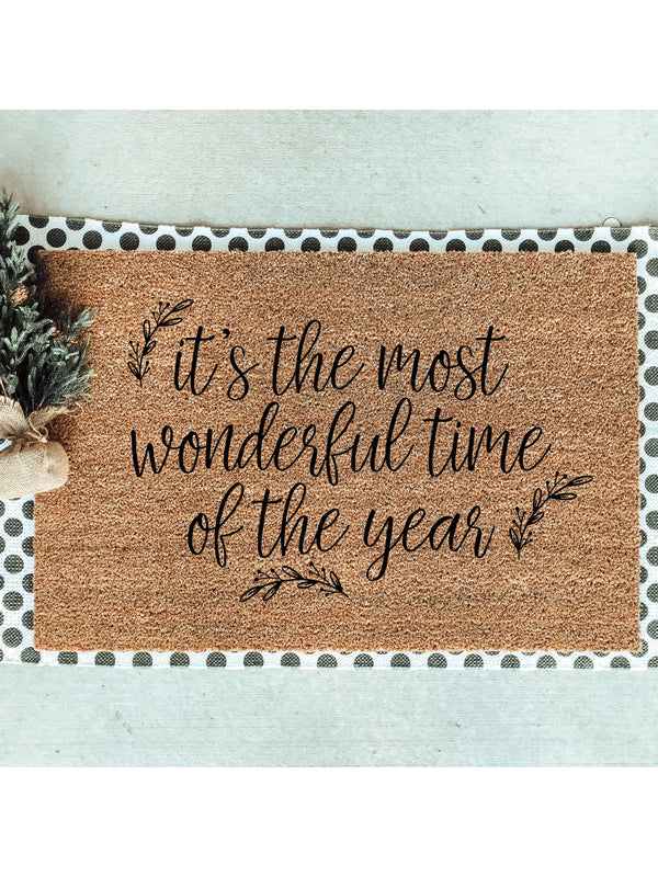 It&#39;s The Most Wonderful Time Of The Year Doormat / Winter Door Mat / Christmas Door Mat / Holiday Gift / Christmas Gift / Holiday Decor