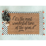 It&#39;s The Most Wonderful Time Of The Year Doormat / Winter Door Mat / Christmas Door Mat / Holiday Gift / Christmas Gift / Holiday Decor