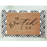 The Witch Is In Doormat / Fall Door Mat / Autumn Doormat / Halloween Doormat / Welcome Mat / Housewarming / Hostess Gift / Joanna Gaines