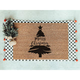 Merry Christmas Tree Doormat / Christmas Door Mat / Holiday Gift / Outdoor Decor / Christmas Tree Gift / Holiday Decor / Christmas Decor